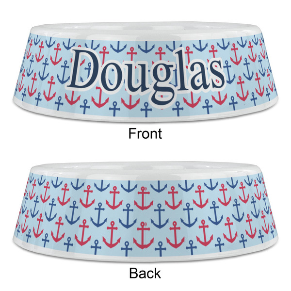 Anchors & Stripes Plastic Pet Bowls - Large - APPROVAL