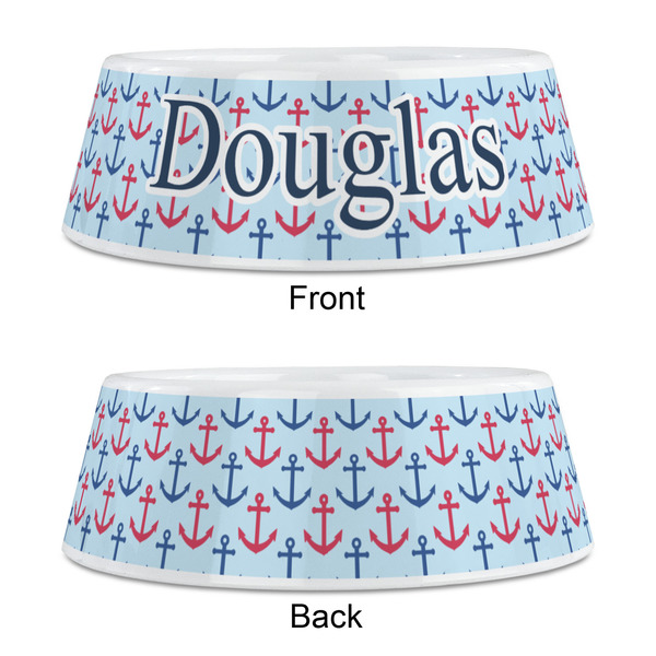 Anchors & Stripes Plastic Pet Bowls - Medium - APPROVAL