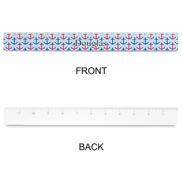 Anchors & Stripes Plastic Ruler - 12" - APPROVAL