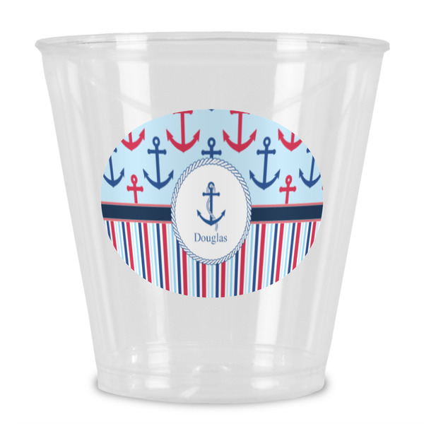 Custom Anchors & Stripes Plastic Shot Glass (Personalized)