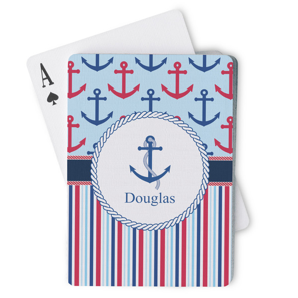 Custom Anchors & Stripes Playing Cards (Personalized)