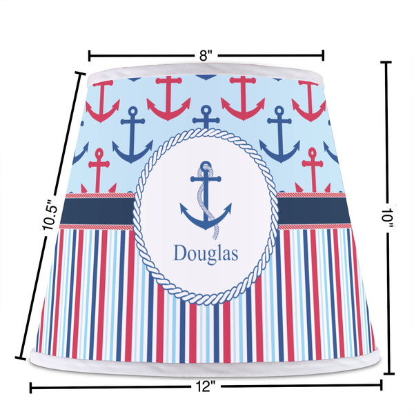 Anchors & Stripes Poly Film Empire Lampshade - Dimensions