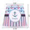 Anchors & Stripes Poly Film Empire Lampshade - Dimensions