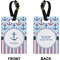 Anchors & Stripes Rectangle Luggage Tag (Front + Back)
