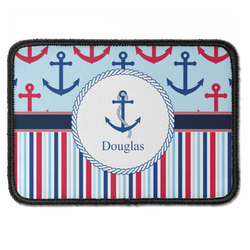 Anchors & Stripes Iron On Rectangle Patch w/ Name or Text