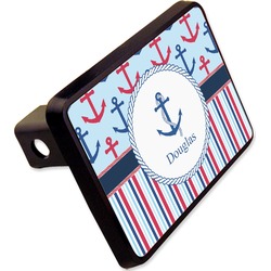 Anchors & Stripes Rectangular Trailer Hitch Cover - 2" (Personalized)