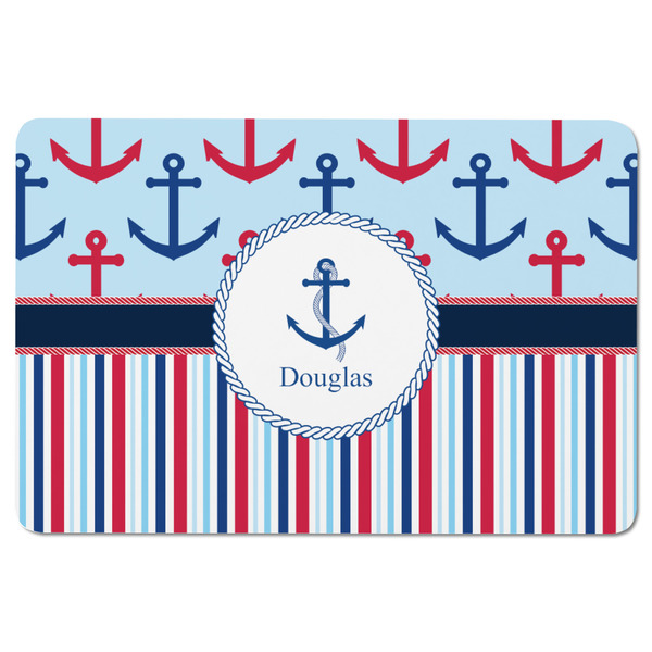 Anchors & Stripes Rectangular Fridge Magnet - FRONT