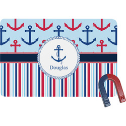Anchors & Stripes Rectangular Fridge Magnet (Personalized)