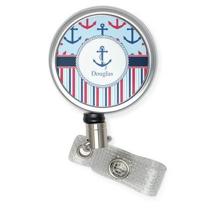 Anchors & Stripes Retractable Badge Reel (Personalized)