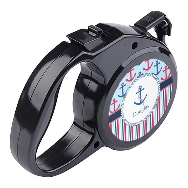 Anchors & Stripes Retractable Dog Leash - Angle