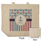 Anchors & Stripes Reusable Cotton Grocery Bag - Front & Back View