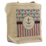 Anchors & Stripes Reusable Cotton Grocery Bag (Personalized)