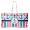Anchors & Stripes Large Tote Bag with Rope Handles (Personalized)
