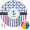 Anchors & Stripes Round Beach Towel (Personalized)