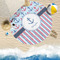 Anchors & Stripes Round Beach Towel Lifestyle