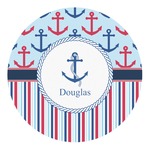 Anchors & Stripes Round Decal (Personalized)