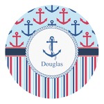Anchors & Stripes Round Decal - Small (Personalized)