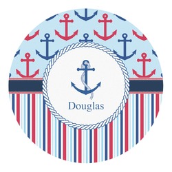 Anchors & Stripes Round Decal (Personalized)