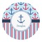 Anchors & Stripes Round Decal