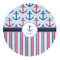 Anchors & Stripes Round Indoor Rug - Front/Main