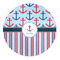 Anchors & Stripes 5' Round Indoor Area Rug (Personalized)