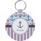 Anchors & Stripes Round Keychain (Personalized)