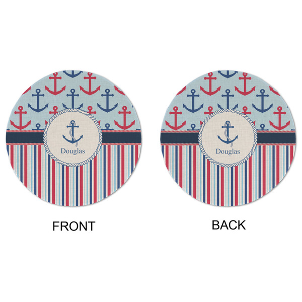 Anchors & Stripes Round Linen Placemats - APPROVAL (double sided)