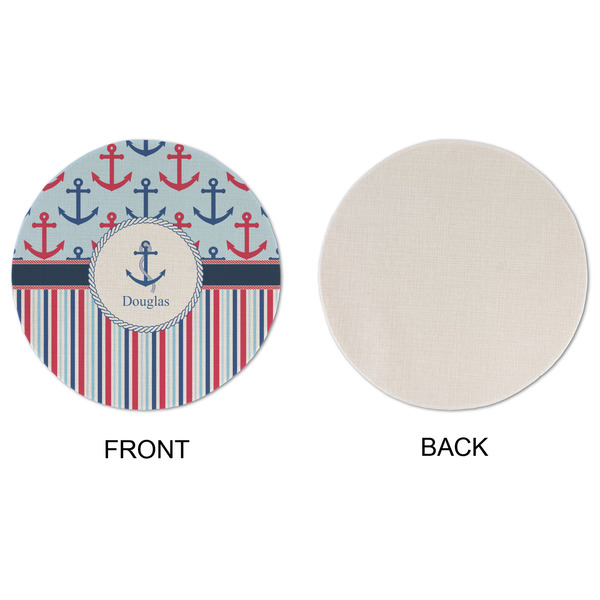 Anchors & Stripes Round Linen Placemats - APPROVAL (single sided)
