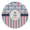 Anchors & Stripes Round Linen Placemat (Personalized)