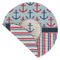 Anchors & Stripes Round Linen Placemats - Front (folded corner double sided)