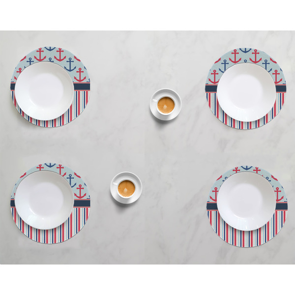 Anchors & Stripes Round Linen Placemats - LIFESTYLE (set of 4)