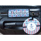 Anchors & Stripes Round Luggage Tag & Handle Wrap - In Context