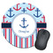Anchors & Stripes Round Mouse Pad
