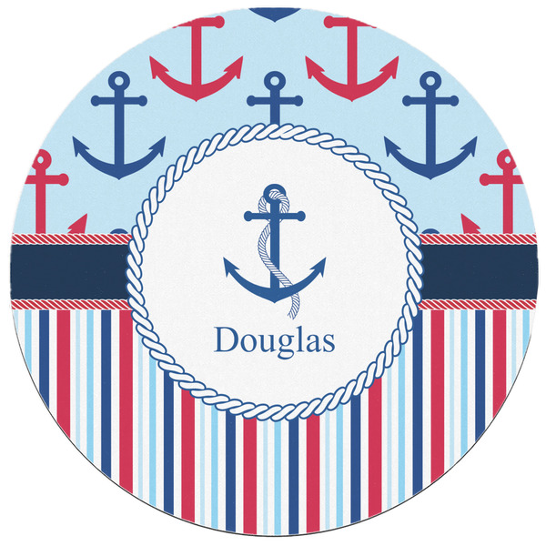 Anchors & Stripes Round Mousepad - APPROVAL