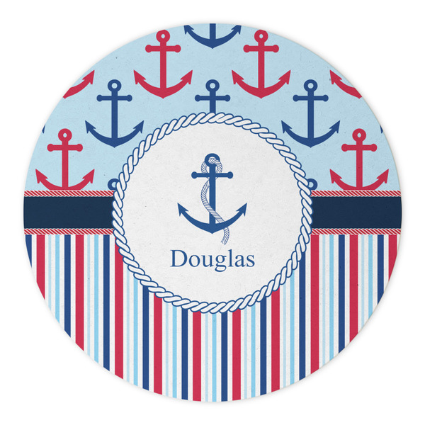 Anchors & Stripes Round Paper Coaster - Approval