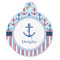 Anchors & Stripes Round Pet ID Tag - Large - Front