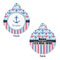 Anchors & Stripes Round Pet Tag - Front & Back