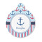 Anchors & Stripes Round Pet Tag