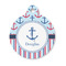Anchors & Stripes Round Pet ID Tag - Small (Personalized)