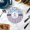 Anchors & Stripes Round Stone Trivet - In Context View