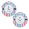 Anchors & Stripes Sandstone Car Coasters - Set of 2
