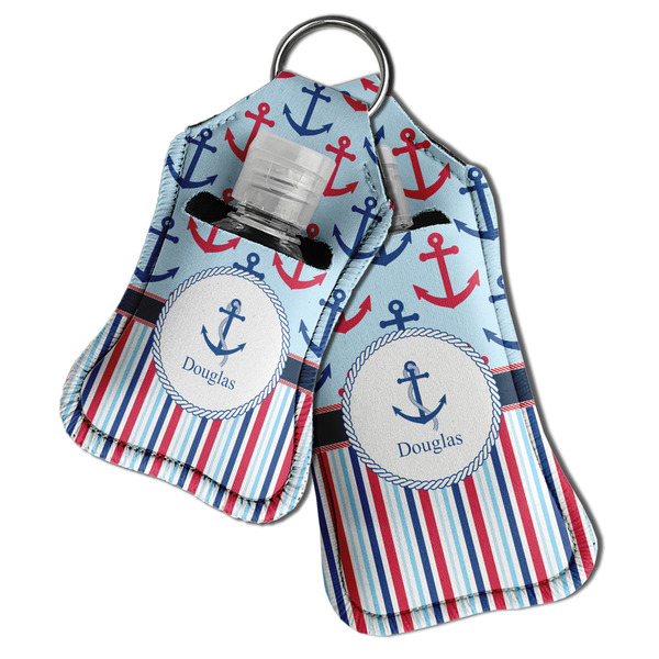 Anchors & Stripes Sanitizer Holder Keychain - Both in Case (PARENT)