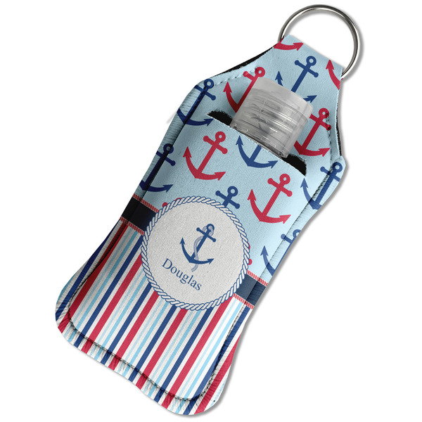 Anchors & Stripes Sanitizer Holder Keychain - Large in Case