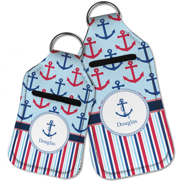 Anchors & Stripes Sanitizer Holder Keychain - Parent Main