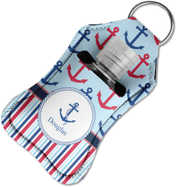 Anchors & Stripes Sanitizer Holder Keychain - Small in Case