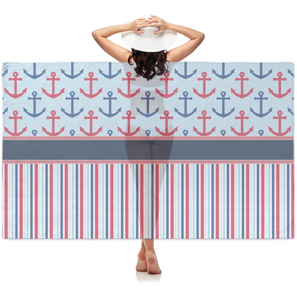 Custom Anchors & Stripes Sheer Sarong