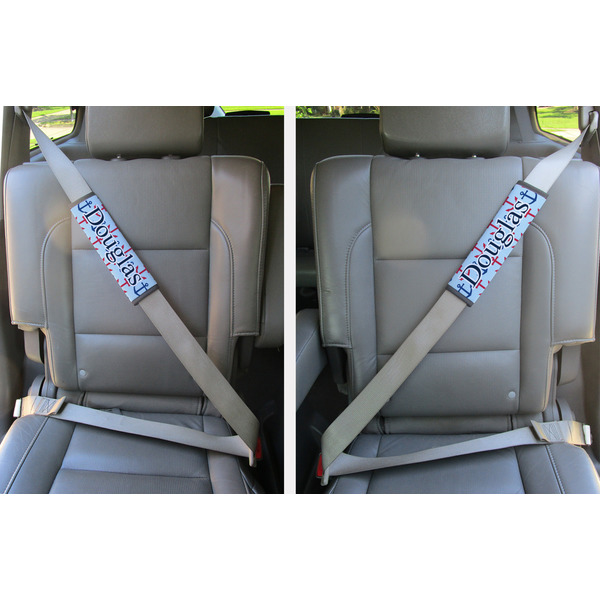 Anchors & Stripes Seat Belt Covers (Set of 2 - In the Car)
