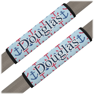 Anchors & Stripes Seat Belt Covers (Set of 2) (Personalized)