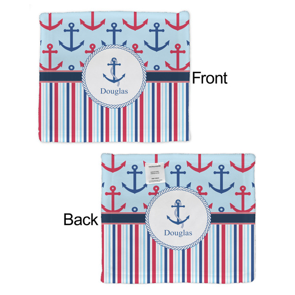 Anchors & Stripes Security Blanket - Front & Back View