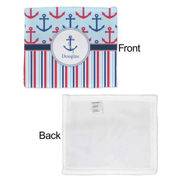Anchors & Stripes Security Blanket - Front & White Back View
